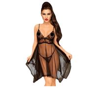 Penthouse - Robe lingerie en dentelle avec string - noir