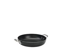 Pentole Agnelli alblack Casserole en Aluminium, épaisseur 3 mm, avec 2 anses en Acier Inoxydable, Noir, 32 cm