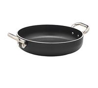 Pentole Agnelli alblack Casserole en Aluminium, épaisseur 5 mm, Fond Induction de 10 mm, avec 2 anses en Acier Inoxydable, Noir, 20 cm