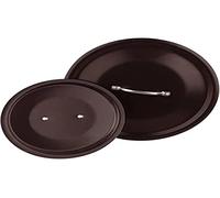 Pentole Agnelli Alblack Couvercle en Aluminium, avec Pont Tubulaire en Acier Inoxydable, Noir 32 cm Noir