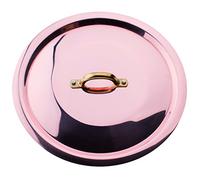 Pentole Agnelli ALCU12922 Couvercle avec pont en laiton, cuivre lisse, étamé à la main, 22 cm