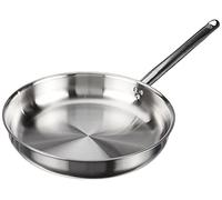 Pentole Agnelli ALIX111ALIN32 Poêle à Frire avec Poignée en Acier, Trilaminé Aluminium-Acier pour Induction, Ligne de Service, Acier Inoxydable, 32 cm