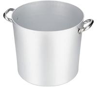 Pentole Agnelli ALMA10332 Pot Haut à Deux poignées en Acier Inoxydable, Aluminium Professionnel 3 millimètres, 24 l
