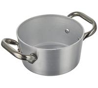 Pentole Agnelli ALMA10414 Casserole Haute en Aluminium avec 2 Poignées en Acier, Acier Inoxydable, 14 cm