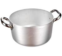 Pentole Agnelli ALMA10424 Casserole Haute en Aluminium avec 2 Poignées en Acier, Aluminium, 24 cm