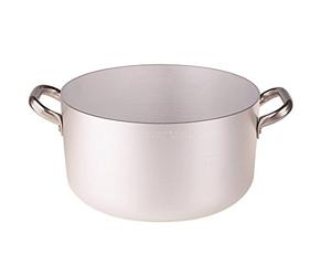 Pentole Agnelli ALMA10428 Casserole Haute en Aluminium avec 2 Poignées en Acier, Aluminium, 28 cm
