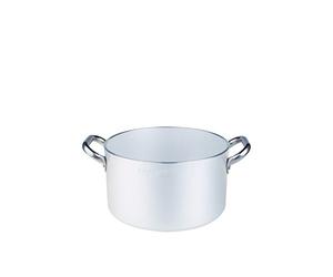 Pentole Agnelli ALMA10432 Casserole Haute en Aluminium avec 2 Poignées en Acier, Aluminium, 32 cm