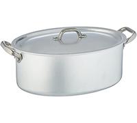Pentole Agnelli ALMA12630 Cocotte Ovale avec Couvercle et 2 Poignées Acier Inoxydable, Acier Inoxydable, 30 x 19 cm