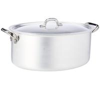 Pentole Agnelli ALMA12632 Cocotte Ovale avec Couvercle et 2 Poignées Acier Inoxydable, Acier Inoxydable, 32 x 22 cm