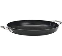Pentole Agnelli ALSA110SS36 Alblack Casserole en Aluminium 3 mm avec 2 poignées en Acier Inoxydable, 36 cm, Noir
