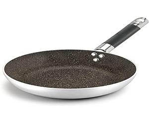 Pentole Agnelli ALSA111BBINF32 Poêle en Aluminium à Faible fraisage Infinity, avec poignée Tubulaire en Acier Inoxydable Cool, 32 cm, Argent