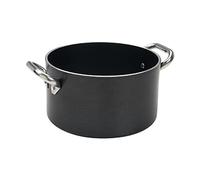 Pentole Agnelli ALSA2104SS20 Alblack Casserole haute avec poignées, aluminium, noir, 3,3 L