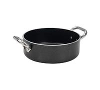 Pentole Agnelli ALSA2106SS28 Alblack Casserole basse avec poignées, aluminium, noir, 28 cm