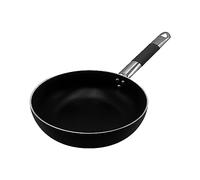 Pentole Agnelli ALSC111BSSC24 Alblack Aluminium fraisé Gros sel Grossier, avec poignée Tubulaire en Acier Inoxydable Cool, 24 cm, Noir