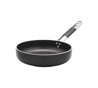 Pentole Agnelli ALSC2111SSPIC20 Poêle en Aluminium Alblack Pan, épaisseur 5 mm, Fond à Induction 10 mm, avec poignée Tubulaire en Acier Inoxydable «Cool», 20 cm, Noir