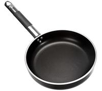 Pentole Agnelli ALSC2111SSPIC24 Pan en Aluminium Pan Noir, épaisseur 5 mm, Fond à Induction 10 mm, avec poignée Tubulaire en Acier Inoxydable Cool, 24 cm, Noir
