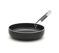 Pentole Agnelli ALSC2111SSPIC28 Poêle en Aluminium Alblack Pan, épaisseur 5 mm, Fond à Induction 10 mm, avec poignée Tubulaire en Acier Inoxydable Cool, 28 cm, Noir