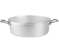 Pentole Agnelli Casserole Haute en Aluminium BLTF, avec 2 poignées en Acier Inoxydable - Argenté 3,3 l Argent