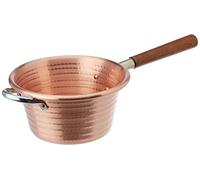 Pentole Agnelli COCM65M24 Poêlon avec Manche en Bois, Cuivre, 24 cm
