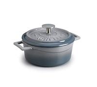 Pentole Agnelli COGHSRP10410Y Casserole à Cuisson Lente avec poignées et Couvercle, Fonte, Gris, 10 cm