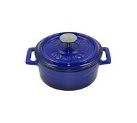Pentole Agnelli COGHSRP10414B Ustensiles de Cuisson cocotte en Fonte à Cuisson Lente, 14 cm, 0,8 l, Bleu