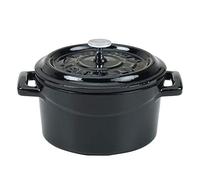 Pentole Agnelli COGHSRP10414S Ligne de cocotte en Fonte à Cuisson Lente, 14 cm, 0,8 l, Noir Brillant
