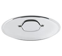 Pentole Agnelli Couvercle en Aluminium avec Bord et Monture rivetée en Acier Inoxydable, argenté 50 cm Argent