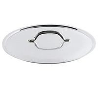 Pentole Agnelli Couvercle en aluminium avec bord et monture rivetée en acier inoxydable, argenté 55 cm argent