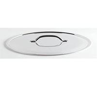 Pentole Agnelli - Couvercle en Aluminium, avec Monture rivetée en Acier Inoxydable, Argent 36 cm Argent