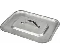 Pentole Agnelli Couvercle rectangulaire Plat à Angles arrondis, Aluminium, Argenté 30x23 cm Argent