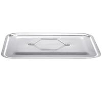 Pentole Agnelli Couvercle rectangulaire Plat à Angles arrondis, Aluminium, Argenté 40x28 cm Argent