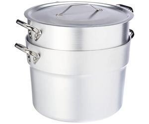 Pentole Agnelli Cuociverdure avec Marmite et Couscous Casserole pour Cuisson à Vapeur Épaisseur 3 Mm et Deux Poignées avec Couvercle en INOX Diamètre 360 Mm cod.ALMA15236