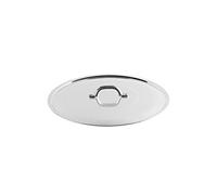 Pentole Agnelli FAMA2918 Couvercle Plat avec poignée, Bord et Pont, Type Lourd en Aluminium BLTF, Argent Poli, 18 cm