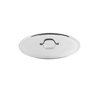 Pentole Agnelli FAMA2922 Couvercle Plat avec poignée, Jante et Pont, Type Lourd en Aluminium BLTF, Argent Poli, 22 cm