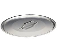 Pentole Agnelli FAMA2940 Flat Lid with Handle, Rim and Bridge, Heavy Type in BLTF Aluminum, Polished Silver, 40 cm