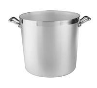 Pentole Agnelli FAMA330 Family Cooking Cylindrical Saucepan, in BLTF Aluminum, Handles, 20 Liters, Silver