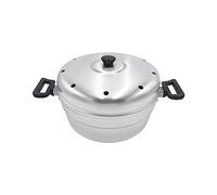 Pentole Agnelli FAMR8626 Nonna Aurelia Oven for Cakes in BLTF Aluminum with lid and Iron Plate, Silver, 26 cm