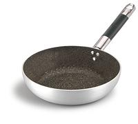 Pentole Agnelli Infinity Poêle évasée Haute, à Sauter, en Aluminium, avec Manche Tubulaire en Acier Inoxydable Cool, Argent 40 cm Argent