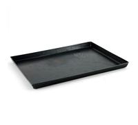 Pentole Agnelli Plat rectangulaire en tôle Bleue, épaisseur 0,8 cm, Noir 45 x 35 x 3 cm Noir