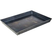 Pentole Agnelli Plat rectangulaire en tôle Bleue, épaisseur 0,8 cm, Noir 30 x 23 x 3 cm Noir