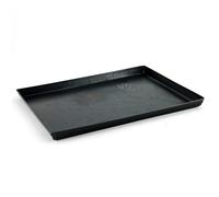 Pentole Agnelli Plat rectangulaire en tôle Bleue, épaisseur 0,8 cm, Noir 45 x 35 x 3 cm Noir