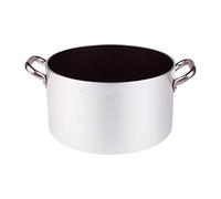 Pentole Agnelli Platinium Casserole Haute en Aluminium avec 2 poignées en Acier Inoxydable, argenté 20 cm Argent