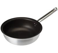 Pentole Agnelli Platinum Poêle évasée à mantecare, en Aluminium, épaisseur 5 mm, Manche Tubulaire en Acier Inoxydable, Argent 24 cm Argent