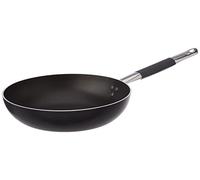 Pentole Agnelli Poêle Alblack à Hauts rebords en Aluminium, épaisseur 3 mm, Fond Induction de 8 mm, Manche Tubulaire en Acier Inoxydable, Noir 28 cm Noir