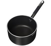 Pentole Agnelli Poêle Alblack à Hauts rebords en Aluminium, épaisseur 5 mm, Fond Induction de 10 mm, Manche Tubulaire en Acier Inoxydable, Noir 24 cm Noir