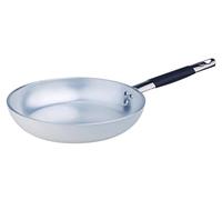 Pentole Agnelli Poêle Droite Radiant en Aluminium, épaisseur 5 mm, avec poignée Tubulaire en Acier Inoxydable, argenté 20 cm Argent