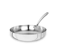Pentole Agnelli Poêle évasée haute Alu-Inox pour induction 1907 avec manche tubulaire inox, diamètre 20 cm