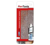 PenTools by Pentel Marqueur permanent X100 W - Encre laquée permanente, blanche pigmentée et très couvrante, polyvalente, pointe ogive (trait de 3,0 mm), 1 pièce, blanc