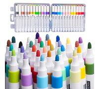 PENTRISTA Acrylique Peinture Stylo 24 Marqueur Peinture Acrylique Acrylic Paint Marker à base d'eau Extra Pointe Fine pour Adultes Couleur pour la Peinture de Roches, Verre, Pierre, Bois