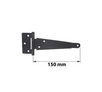 Penture anglaise axe composite L. 150 mm acier noir mat